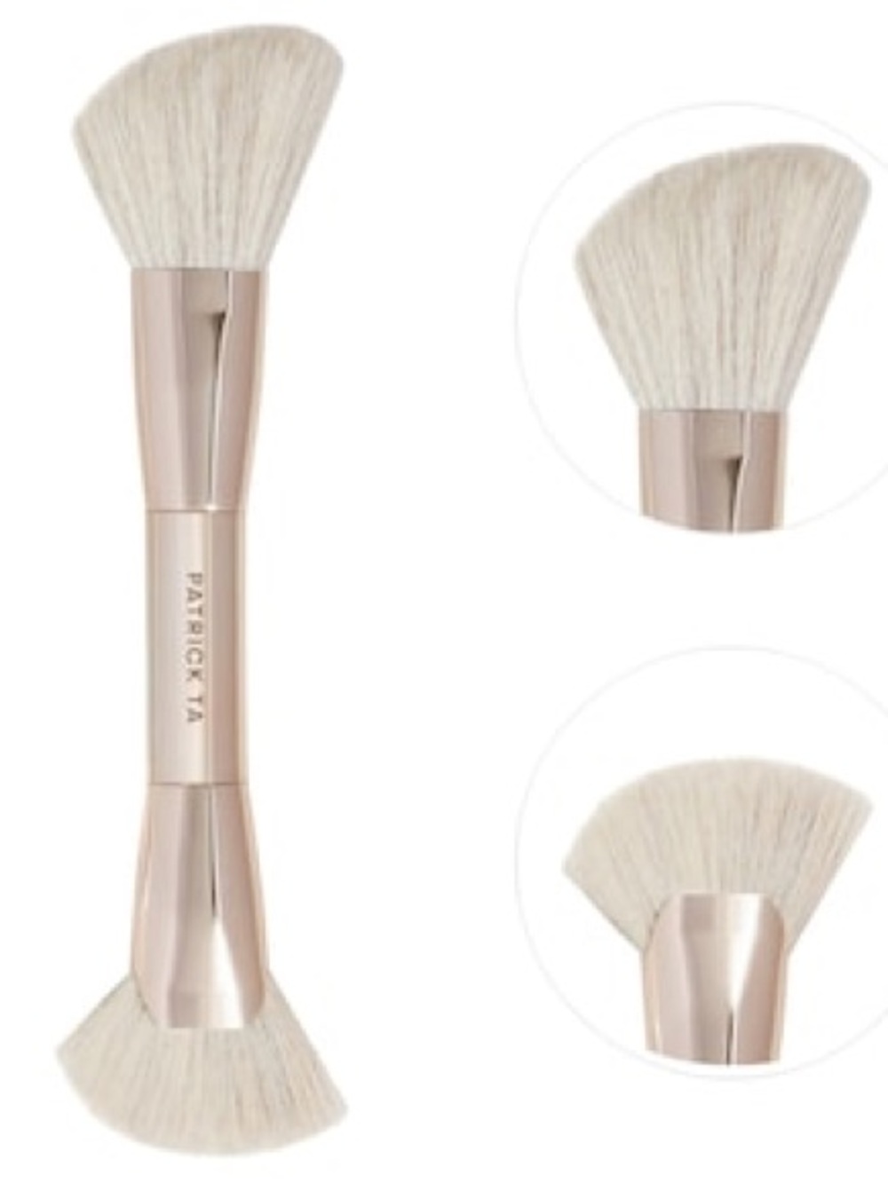Patrick Ta Rose Gold Synthetic Dual Ended For Face Contour Makeup Brush